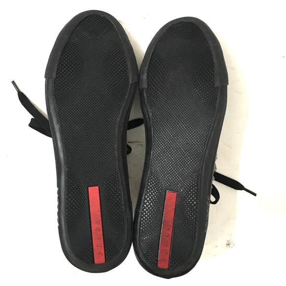 Prada Sport Mens Brown Spiked Leather Sneakers. Prada 9 = US size 10 - Picture 5 of 8